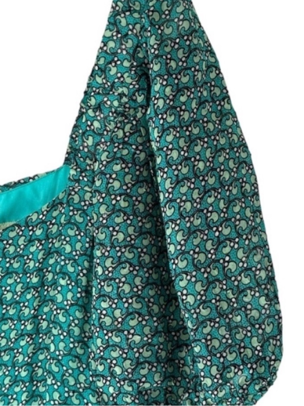 Anthropologie Puff-Sleeved Cut-Out Midi Dress size 14 Handkerchief Hem Plus Size - Picture 10 of 12